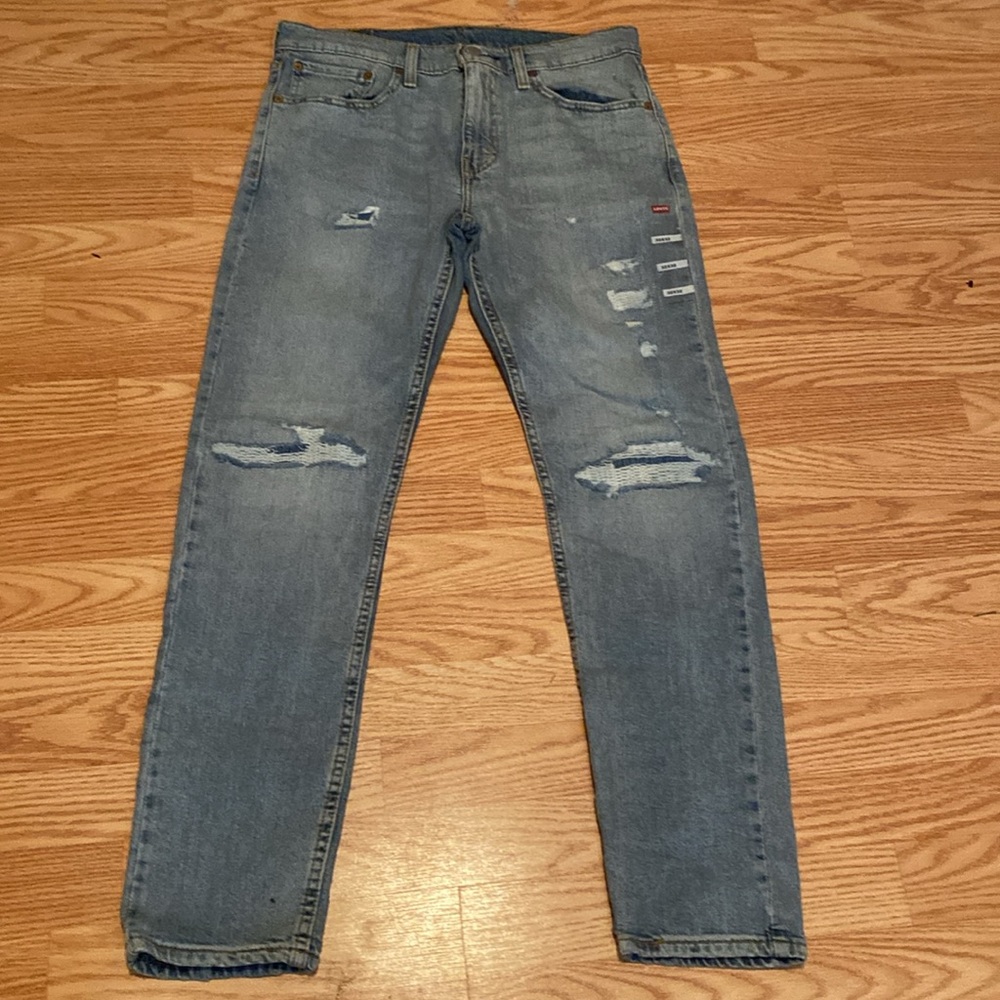 Levis Men's 512 light wash distressed Slim Taper Jeans Size 32×32